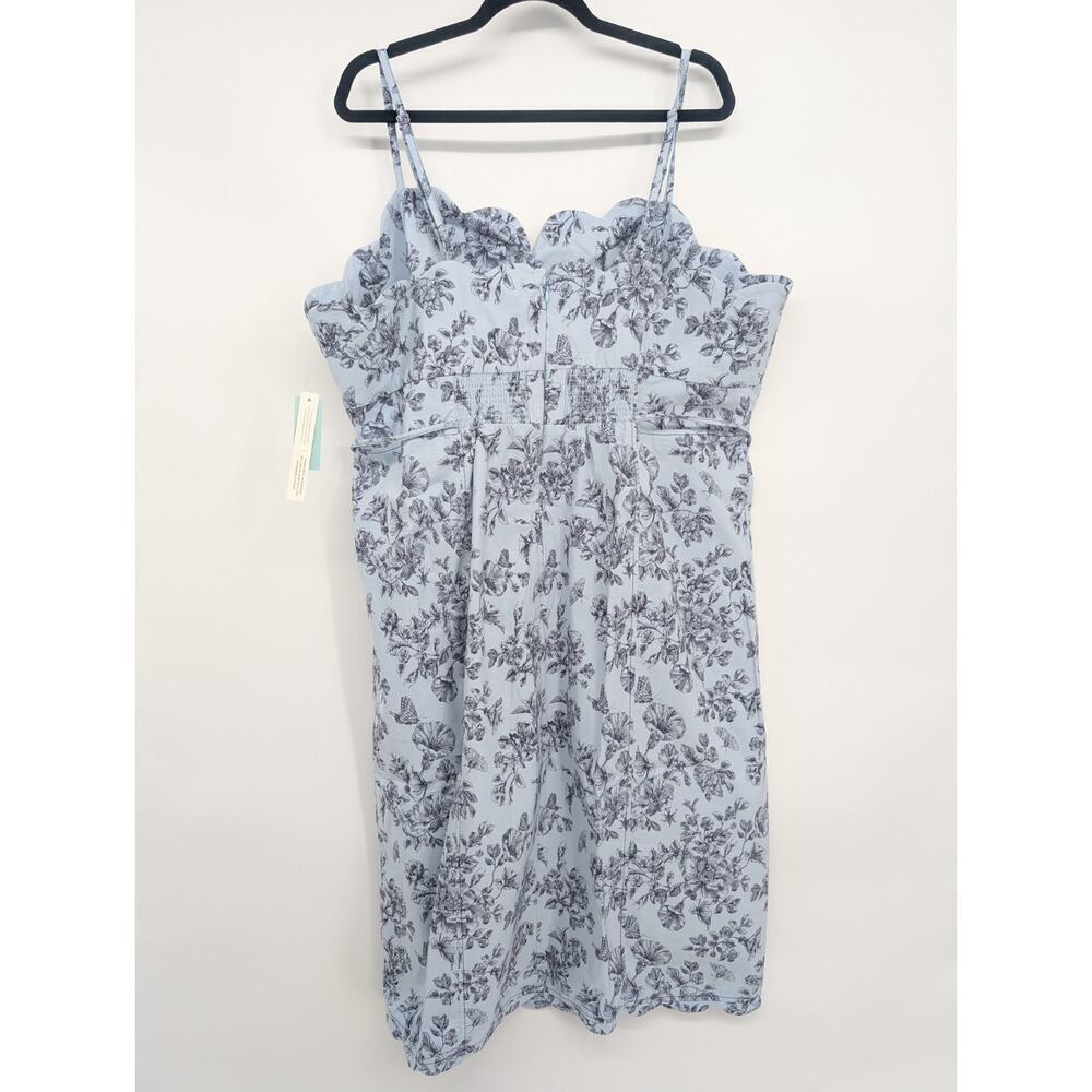 NWT Anthropologie Slim Scalloped Front-Slit Corset Dress Sz Plus 24W Blue #NB463 - Picture 6 of 12